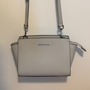 Michael Kors Light Gray Saffiano Crossbody Bag